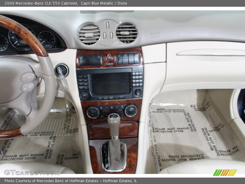 Capri Blue Metallic / Stone 2009 Mercedes-Benz CLK 550 Cabriolet