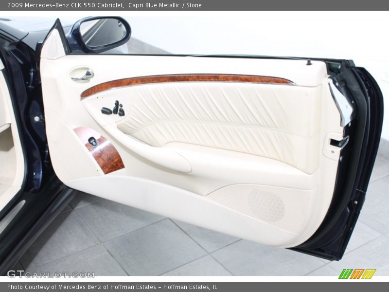 Capri Blue Metallic / Stone 2009 Mercedes-Benz CLK 550 Cabriolet