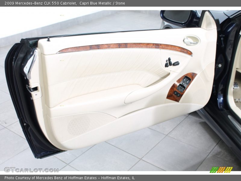 Capri Blue Metallic / Stone 2009 Mercedes-Benz CLK 550 Cabriolet