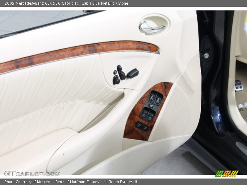 Capri Blue Metallic / Stone 2009 Mercedes-Benz CLK 550 Cabriolet