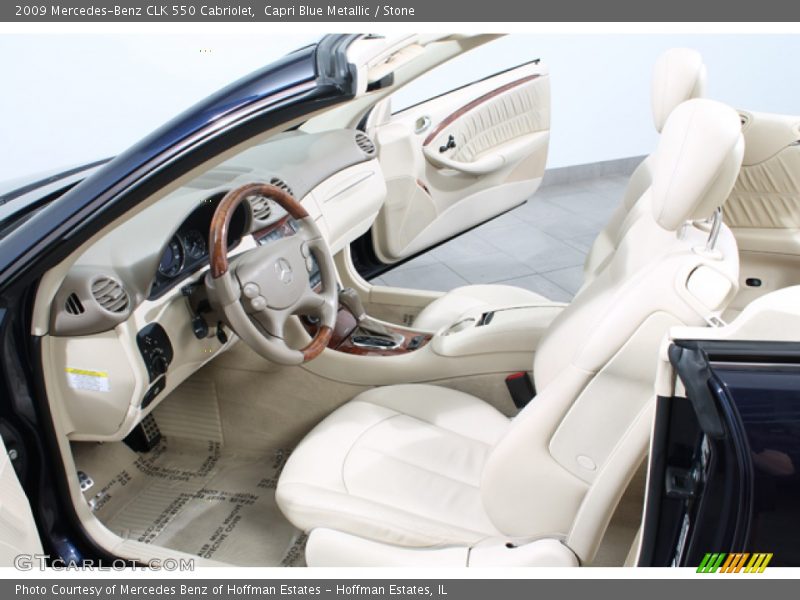 Capri Blue Metallic / Stone 2009 Mercedes-Benz CLK 550 Cabriolet