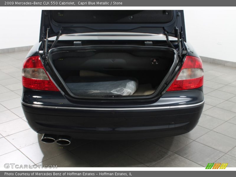 Capri Blue Metallic / Stone 2009 Mercedes-Benz CLK 550 Cabriolet