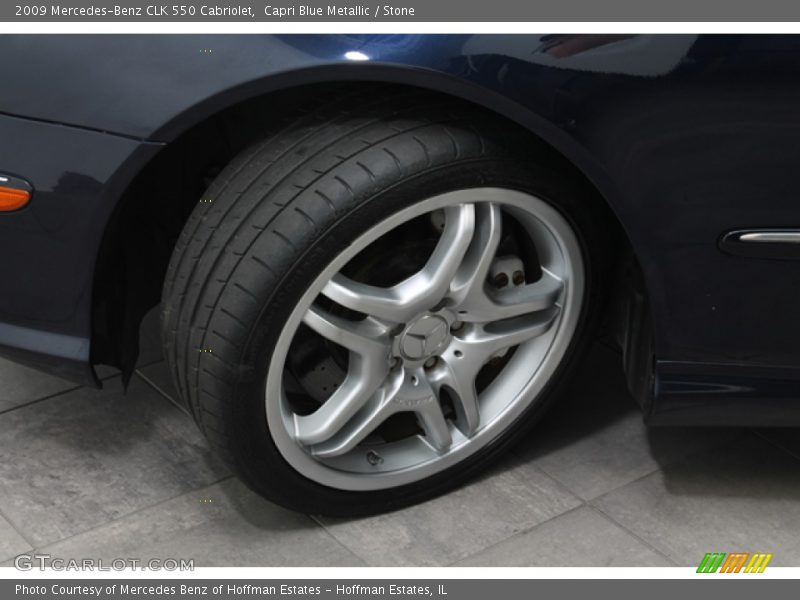 Capri Blue Metallic / Stone 2009 Mercedes-Benz CLK 550 Cabriolet
