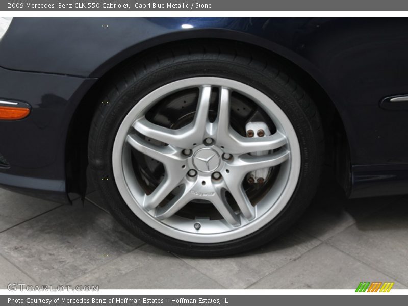 Capri Blue Metallic / Stone 2009 Mercedes-Benz CLK 550 Cabriolet
