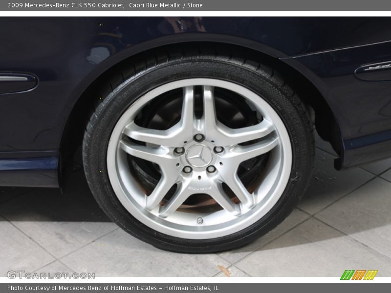 Capri Blue Metallic / Stone 2009 Mercedes-Benz CLK 550 Cabriolet