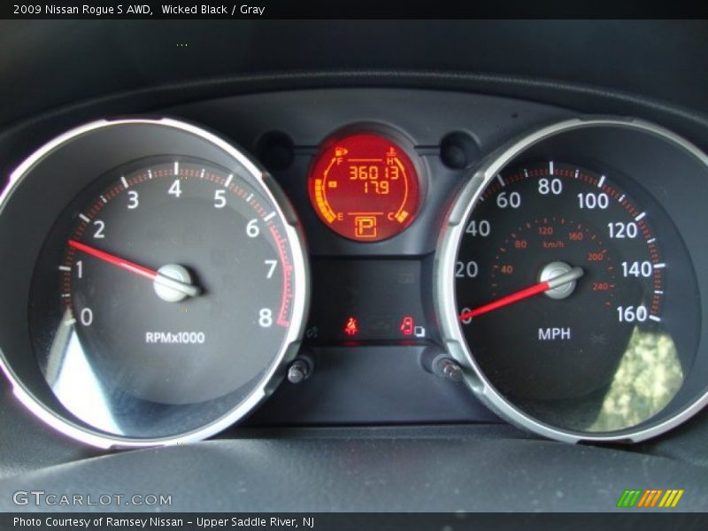 Wicked Black / Gray 2009 Nissan Rogue S AWD