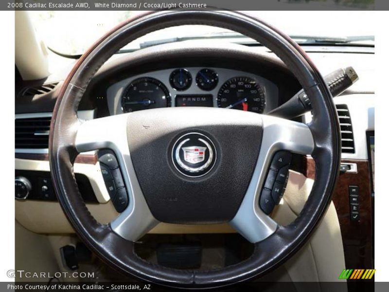 White Diamond / Cocoa/Light Cashmere 2008 Cadillac Escalade AWD