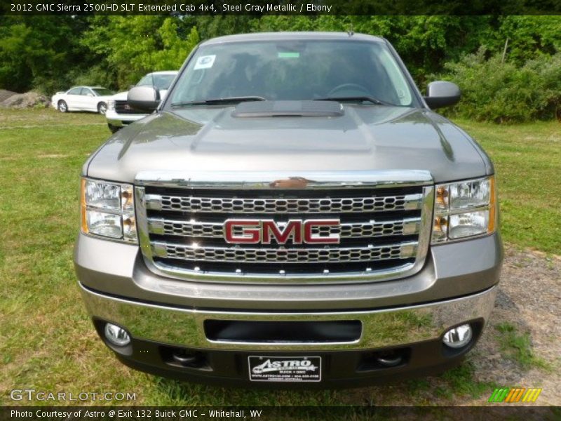 Steel Gray Metallic / Ebony 2012 GMC Sierra 2500HD SLT Extended Cab 4x4