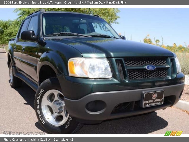 Aspen Green Metallic / Medium Dark Flint/Dark Flint 2004 Ford Explorer Sport Trac XLT