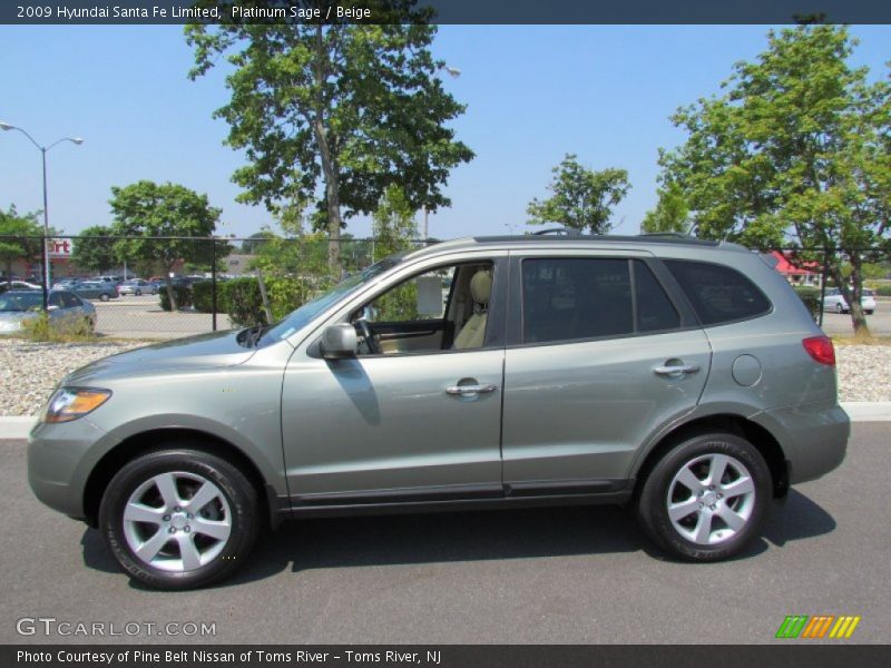 Platinum Sage / Beige 2009 Hyundai Santa Fe Limited