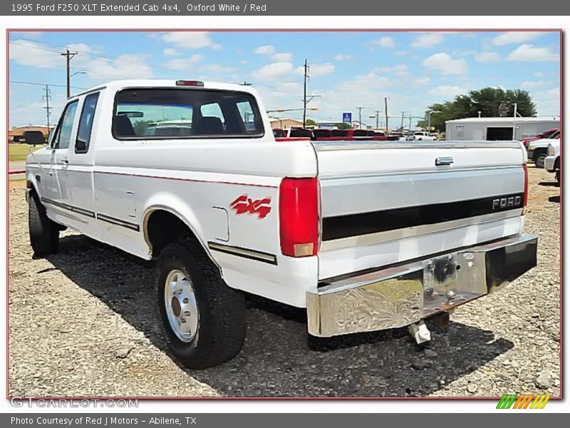 Oxford White / Red 1995 Ford F250 XLT Extended Cab 4x4