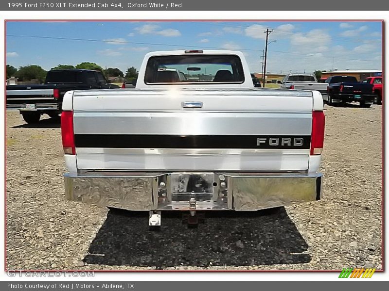 Oxford White / Red 1995 Ford F250 XLT Extended Cab 4x4