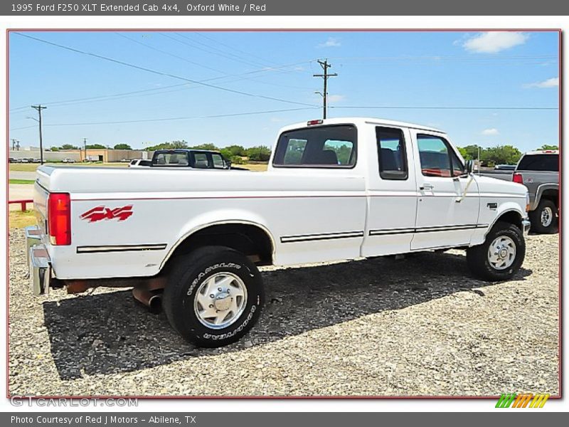 Oxford White / Red 1995 Ford F250 XLT Extended Cab 4x4