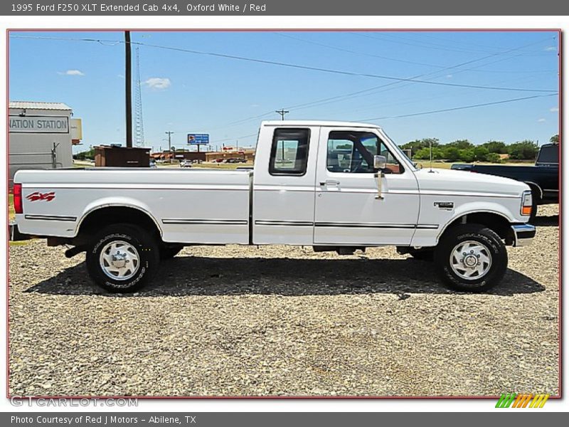 Oxford White / Red 1995 Ford F250 XLT Extended Cab 4x4