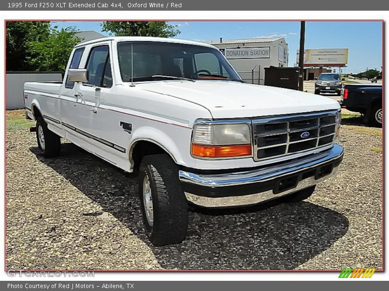 Oxford White / Red 1995 Ford F250 XLT Extended Cab 4x4