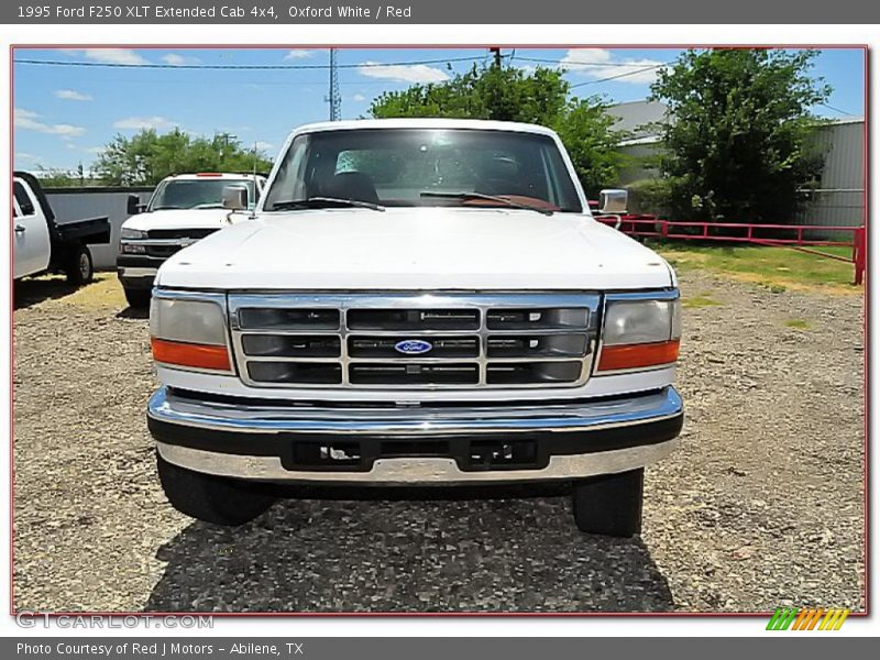 Oxford White / Red 1995 Ford F250 XLT Extended Cab 4x4