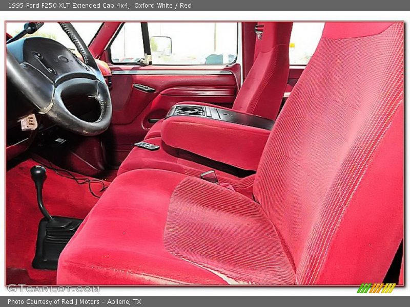 Oxford White / Red 1995 Ford F250 XLT Extended Cab 4x4