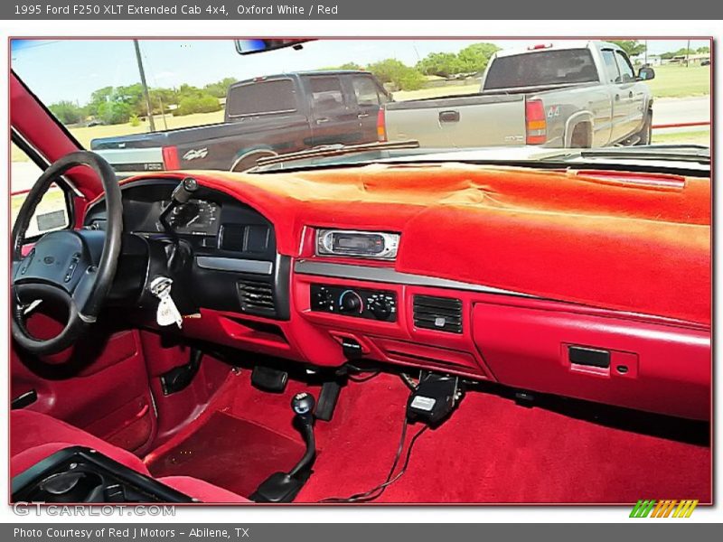 Oxford White / Red 1995 Ford F250 XLT Extended Cab 4x4