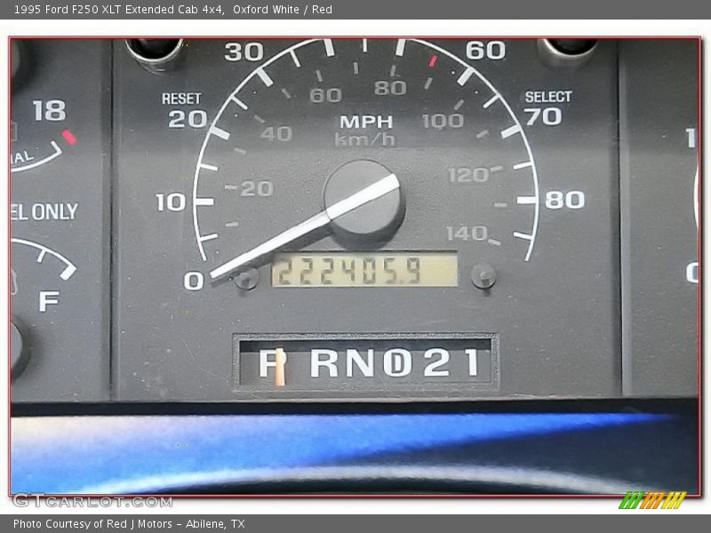 Oxford White / Red 1995 Ford F250 XLT Extended Cab 4x4