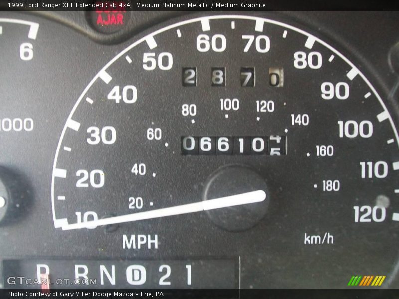 Medium Platinum Metallic / Medium Graphite 1999 Ford Ranger XLT Extended Cab 4x4