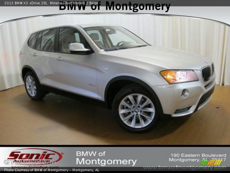 Mineral Silver Metallic / Beige 2013 BMW X3 xDrive 28i