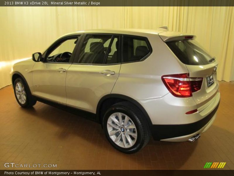 Mineral Silver Metallic / Beige 2013 BMW X3 xDrive 28i