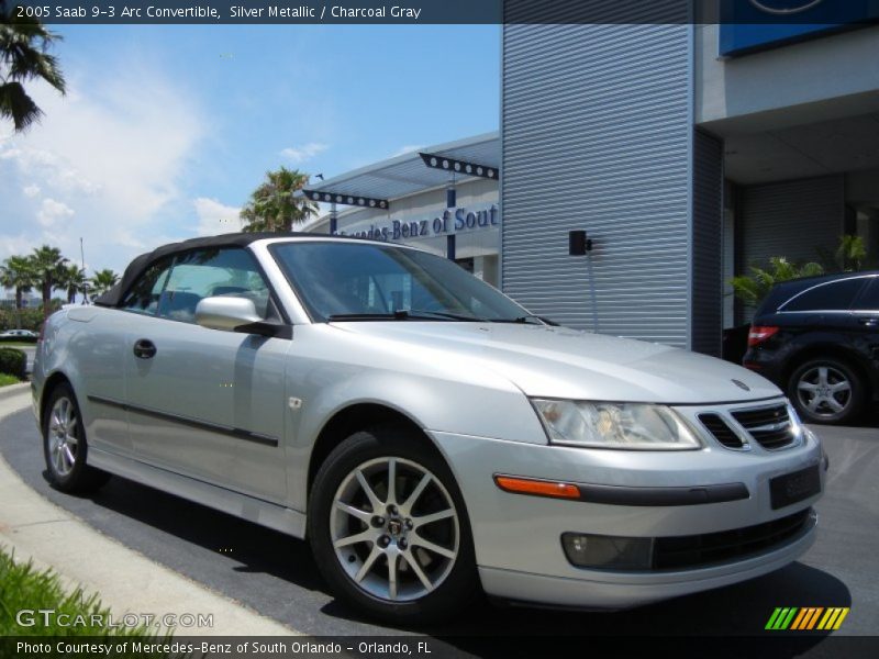 Silver Metallic / Charcoal Gray 2005 Saab 9-3 Arc Convertible