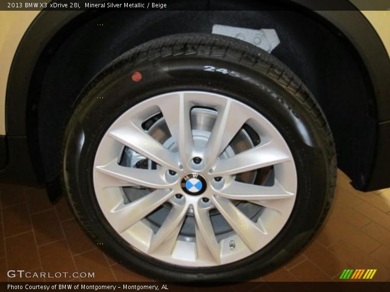 Mineral Silver Metallic / Beige 2013 BMW X3 xDrive 28i