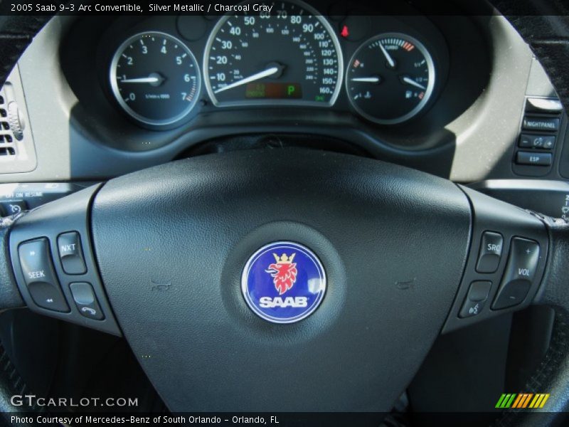 Silver Metallic / Charcoal Gray 2005 Saab 9-3 Arc Convertible