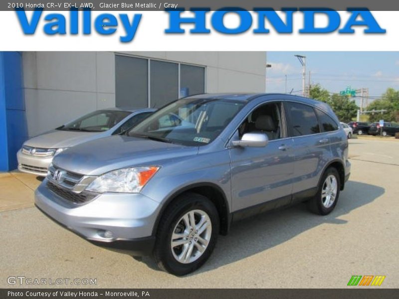 Glacier Blue Metallic / Gray 2010 Honda CR-V EX-L AWD