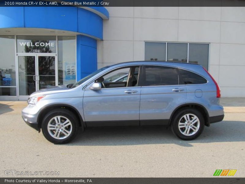 Glacier Blue Metallic / Gray 2010 Honda CR-V EX-L AWD