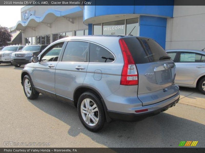 Glacier Blue Metallic / Gray 2010 Honda CR-V EX-L AWD