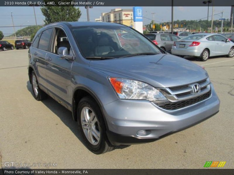 Glacier Blue Metallic / Gray 2010 Honda CR-V EX-L AWD