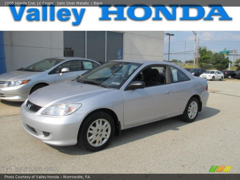 Satin Silver Metallic / Black 2005 Honda Civic LX Coupe