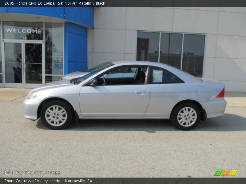 Satin Silver Metallic / Black 2005 Honda Civic LX Coupe