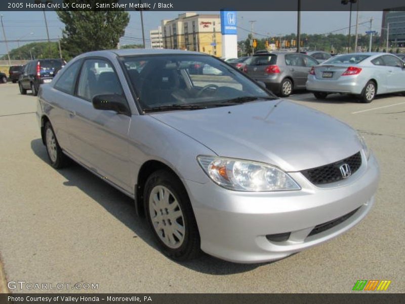 Satin Silver Metallic / Black 2005 Honda Civic LX Coupe