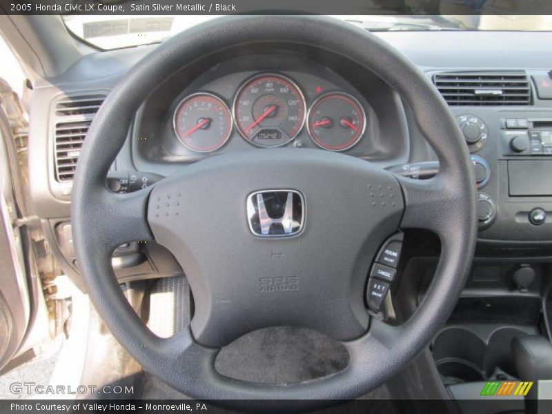 Satin Silver Metallic / Black 2005 Honda Civic LX Coupe