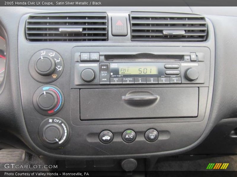Satin Silver Metallic / Black 2005 Honda Civic LX Coupe