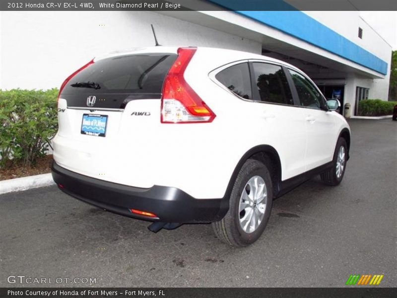 White Diamond Pearl / Beige 2012 Honda CR-V EX-L 4WD