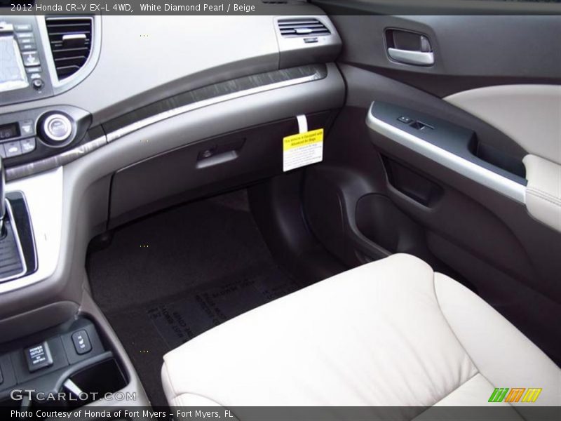 White Diamond Pearl / Beige 2012 Honda CR-V EX-L 4WD