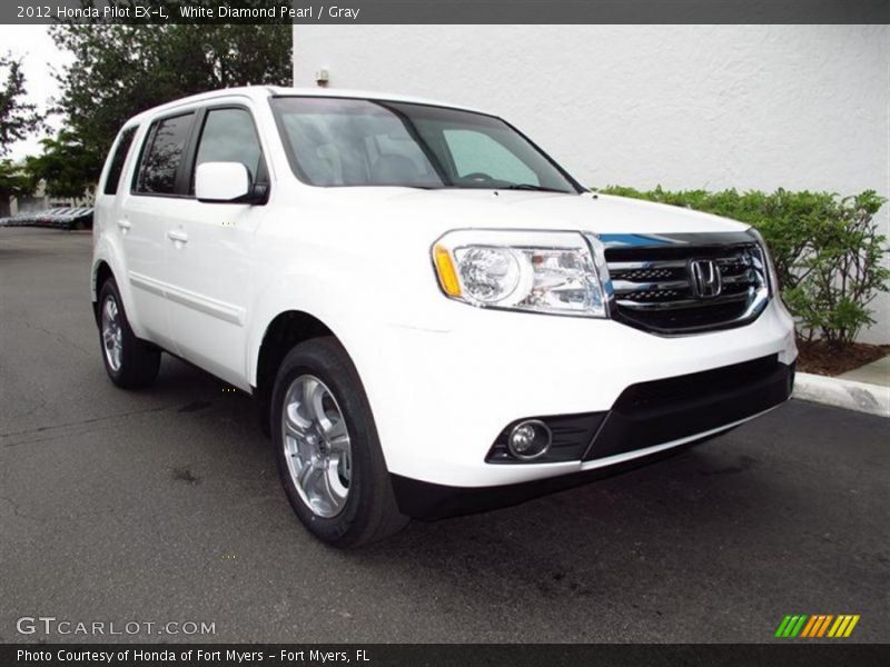 White Diamond Pearl / Gray 2012 Honda Pilot EX-L