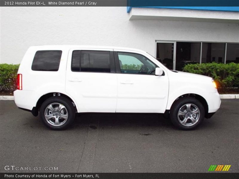 White Diamond Pearl / Gray 2012 Honda Pilot EX-L