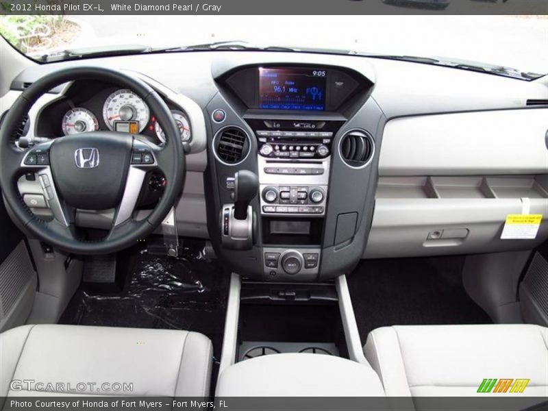 White Diamond Pearl / Gray 2012 Honda Pilot EX-L