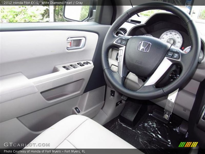 White Diamond Pearl / Gray 2012 Honda Pilot EX-L
