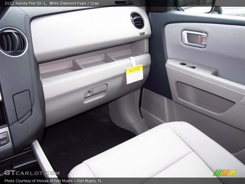 White Diamond Pearl / Gray 2012 Honda Pilot EX-L