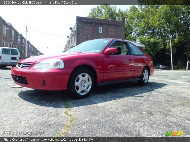 Milano Red / Dark Gray 2000 Honda Civic EX Coupe