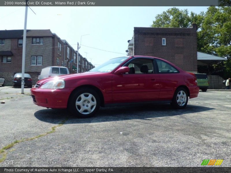 Milano Red / Dark Gray 2000 Honda Civic EX Coupe