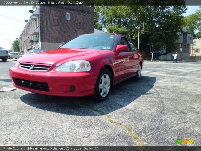 Milano Red / Dark Gray 2000 Honda Civic EX Coupe