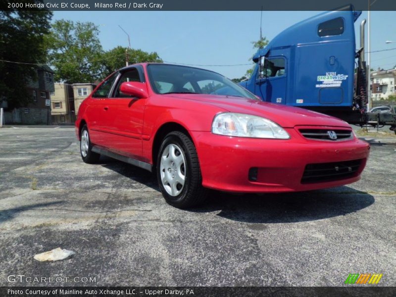 Milano Red / Dark Gray 2000 Honda Civic EX Coupe