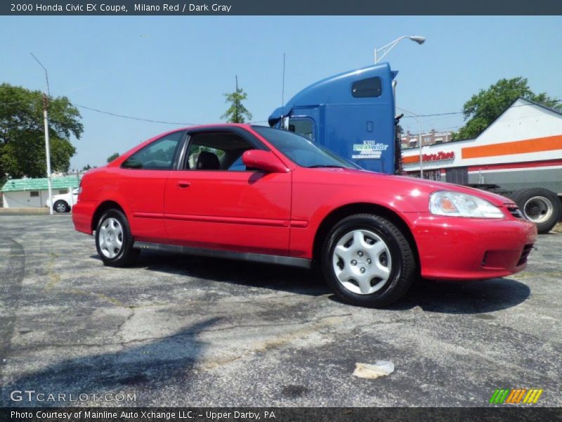 Milano Red / Dark Gray 2000 Honda Civic EX Coupe